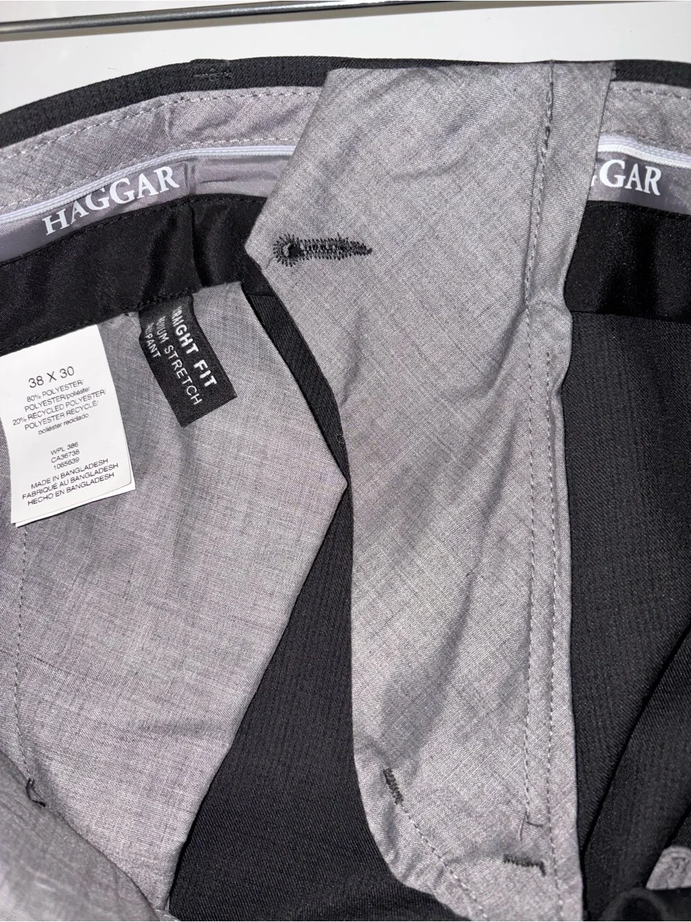 Pants Haggar Men's Wide-Leg Dress Pants in Charcoal 38W 30L